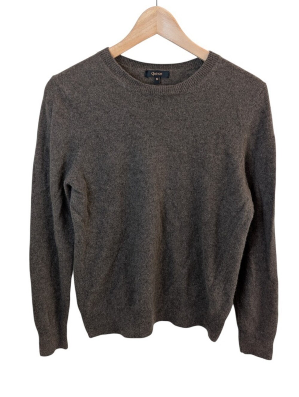 Quince Mongolian Cashmere Crew Neck Sweater Brown Medium